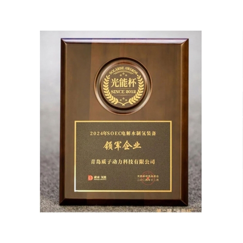 質子動力榮獲光能杯&ldquo;SOEC電解水制氫裝備領軍企業&rdquo;榮譽